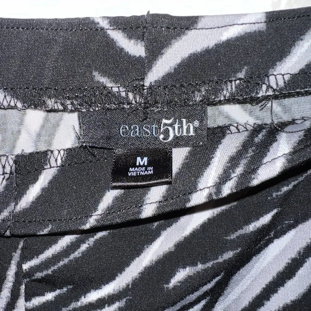 💚 BOGO FREE 💚 East 5th Womens Zebra Animal Print Midi Mid Rise A Line Skirt - Picture 3 of 3